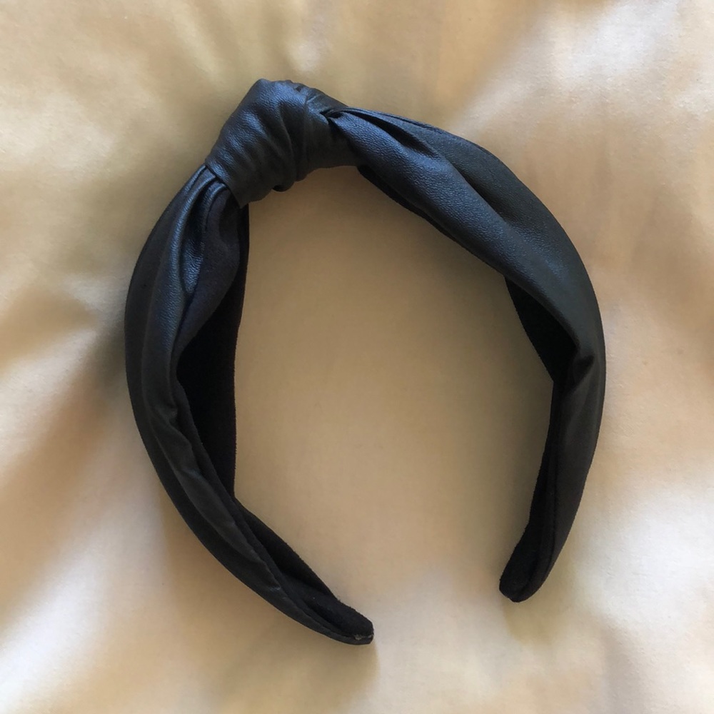 Faux leather knot headband